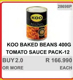 KitKat Cash and Carry KOO Baked Beans 400g Tomato Sauce Pack-12 offer