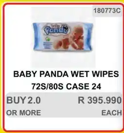 KitKat Cash and Carry BABY PANDA WET WIPES 72S/80S CASE 24 offer