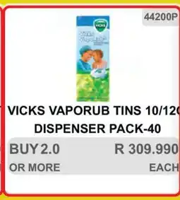 KitKat Cash and Carry VICKS VAPORUB TINS 10/120 DISPENSER PACK-40 offer