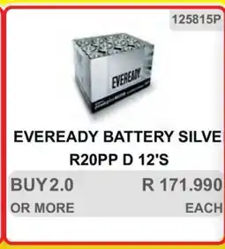EVEREADY BATTERY SILVER R20PP D 12'S
