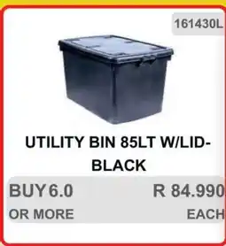 KitKat Cash and Carry UTILITY BIN 85LT W/LID-BLACK offer