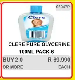 KitKat Cash and Carry CLERE PURE GLYCERINE 100ML PACK-6 offer