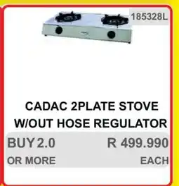 KitKat Cash and Carry CADAC 2PLATE STOVE W/OUT HOSE REGULATOR offer