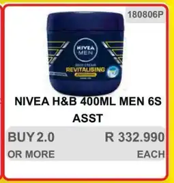 KitKat Cash and Carry NIVEA H&B 400ML MEN 6S ASST offer