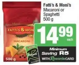 Spar Fatti's & Moni's Macaroni or Spaghetti offer