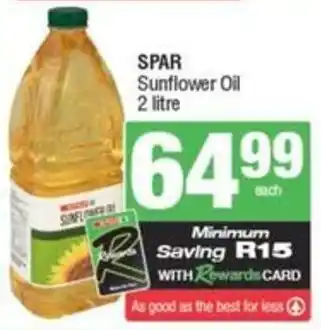 Spar SPAR Sunflower Oil offer