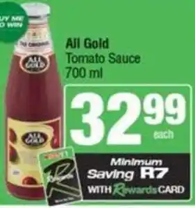 Spar All Gold Tomato Sauce offer