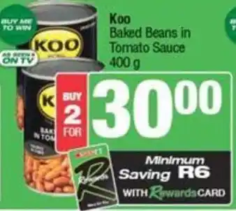 Spar Koo Baked Beans in Tomato Sauce offer