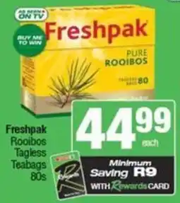 Spar Freshpak Rooibos Tagless Teabags offer