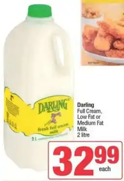 Spar Darling Full Cream, Low Fat or Medium Fat Milk offer