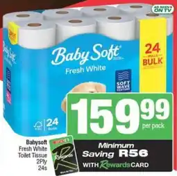 Spar Babysoft Fresh White Toilet Tissue 2Ply offer