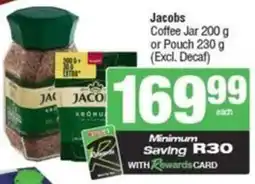Spar Jacobs Coffee Jar or Pouch offer