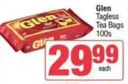 Spar Glen Tagless Tea Bags offer