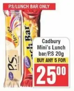 Frontline Cadbury Mini's Lunch bar/P.S offer