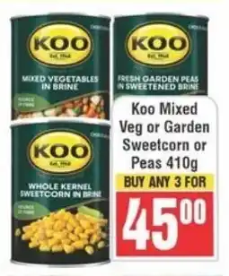 Frontline Koo Mixed Veg or Garden Sweetcorn or Peas offer