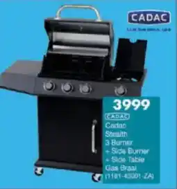 President Hyper Cadac Stealth + Side Burner + Side Table Gas Braai offer