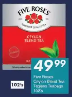 President Hyper Five Roses Ceylon Blend Tea Tagless Teabags offer