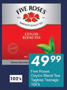 President Hyper Five Roses Ceylon Blend Tea Tagless Teabags offer