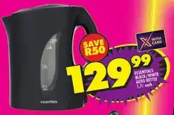Shoprite Essentials black/ white auto kettle offer