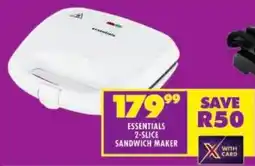 Shoprite Essentials 2-slice sandwich maker offer