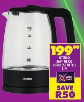 Shoprite Ottimo 360° glass cordless kettle offer