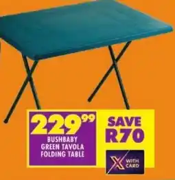 Shoprite Bushbaby green tavola folding table offer