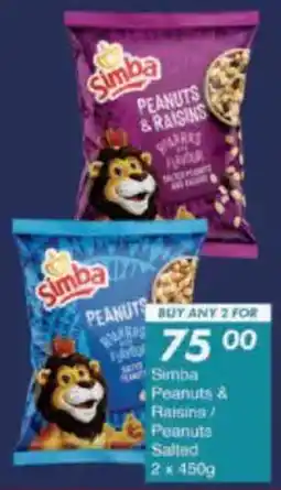 President Hyper Simba Peanuts & Raisins/ Peanuts Salted offer