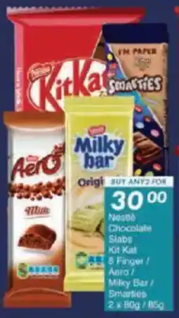 President Hyper Nestle Chocolate Slabs Kit Kat 8 Finger/ Aero Milky Bar/ Smarties offer