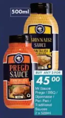 President Hyper Mr Sauce Prego/ BBQ/ Dijonnaise/ Peri Peri/ Traditional Sauces offer