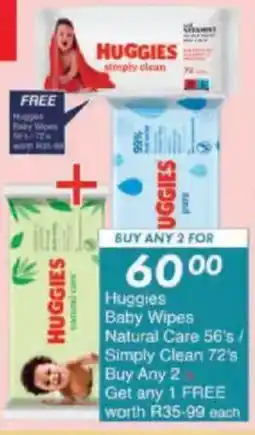 President Hyper Huggies Baby Wipes Natural Care/ Simply Clean offer
