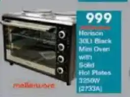 President Hyper Mellerware Harison Black Mini Oven with Solid Hot Plates offer