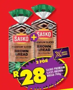 Shoprite Sasko Premium Slices Brown Bread 700g offer
