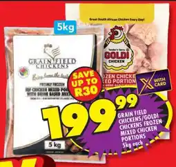 Shoprite GRAIN FIELD CHICKENS/GOLDI CHICKENS FROZEN MIXED CHICKEN PORTIONS offer
