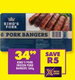 Shoprite KING’S PORK FROZEN PORK BANGERS 360g offer