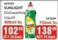 KitKat Cash and Carry SUNLIGHT Dishwashing Liquid 400ml 6s offer