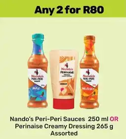 Game Nando's Peri-Peri Sauces OR Perinaise Creamy Dressing Assorted offer