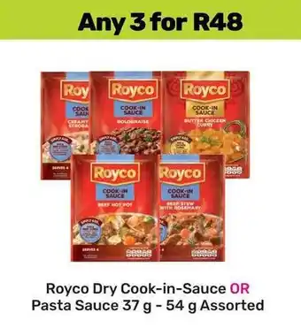 Game Royco Dry Cook-in-Sauce OR Pasta Sauce Assorted offer