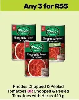 Game Rhodes Chopped & Peeled Tomatoes OR Chopped & Peeled Tomatoes with Herbs offer