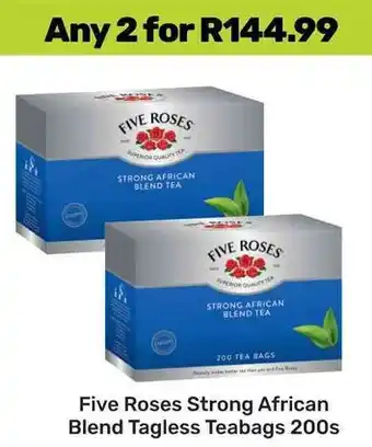 Game Five Roses Strong African Blend Tagless Teabags offer