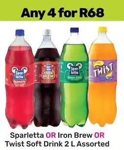 Game Sparletta OR Iron Brew OR Twist Soft Drink Assorted offer