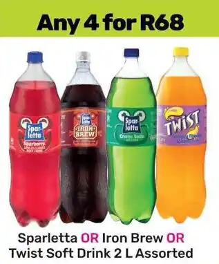 Game Sparletta OR Iron Brew OR Twist Soft Drink Assorted offer