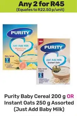 Game Purity Baby Cereal OR Instant Oats Assorted offer