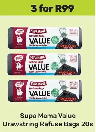 Game Supa Mama Value Drawstring Refuse Bags offer