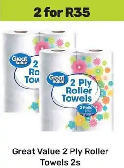 Game Great Value 2 Ply Roller Towels offer