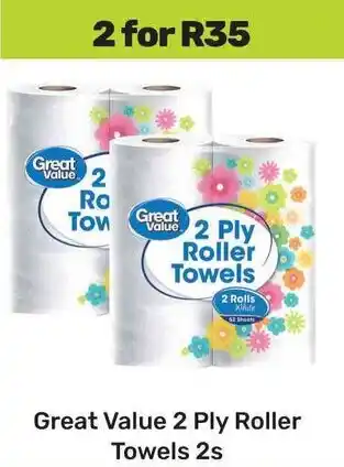Game Great Value 2 Ply Roller Towels offer