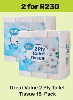 Game Great Value 2 Ply Toilet Tissue offer