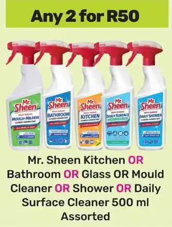 Game Mr. Sheen Kitchen OR Bathroom OR Glass OR Mould Cleaner OR Shower OR Daily Surface Cleaner Assorted offer