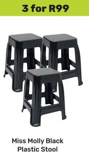 Game Miss Molly Black Plastic Stool offer