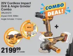 Mica INGCO 20V Cordless Impact Drill & Angle Grinder Combo offer
