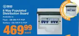 Mica Riken 8 Way Populated Distribution Board offer